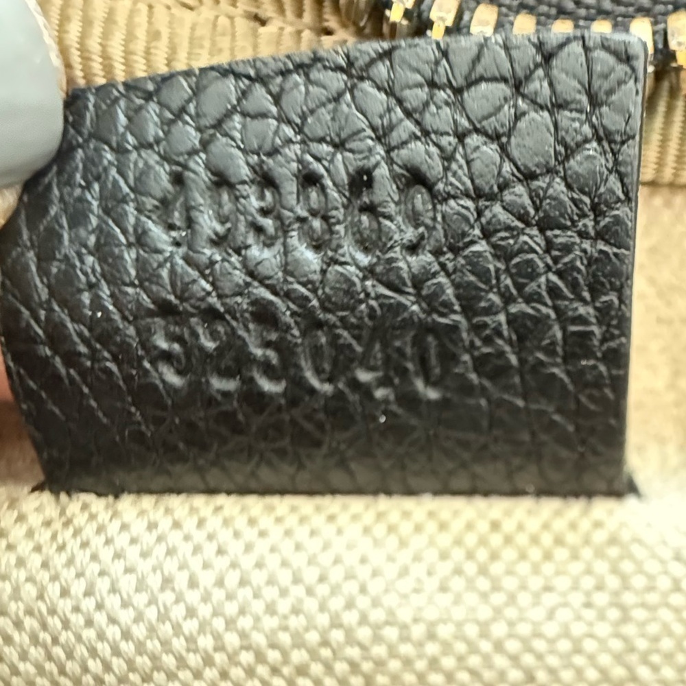 Gucci Large black leather logo interlock GG Web striped belt bag crossbody - Picture 9 of 15